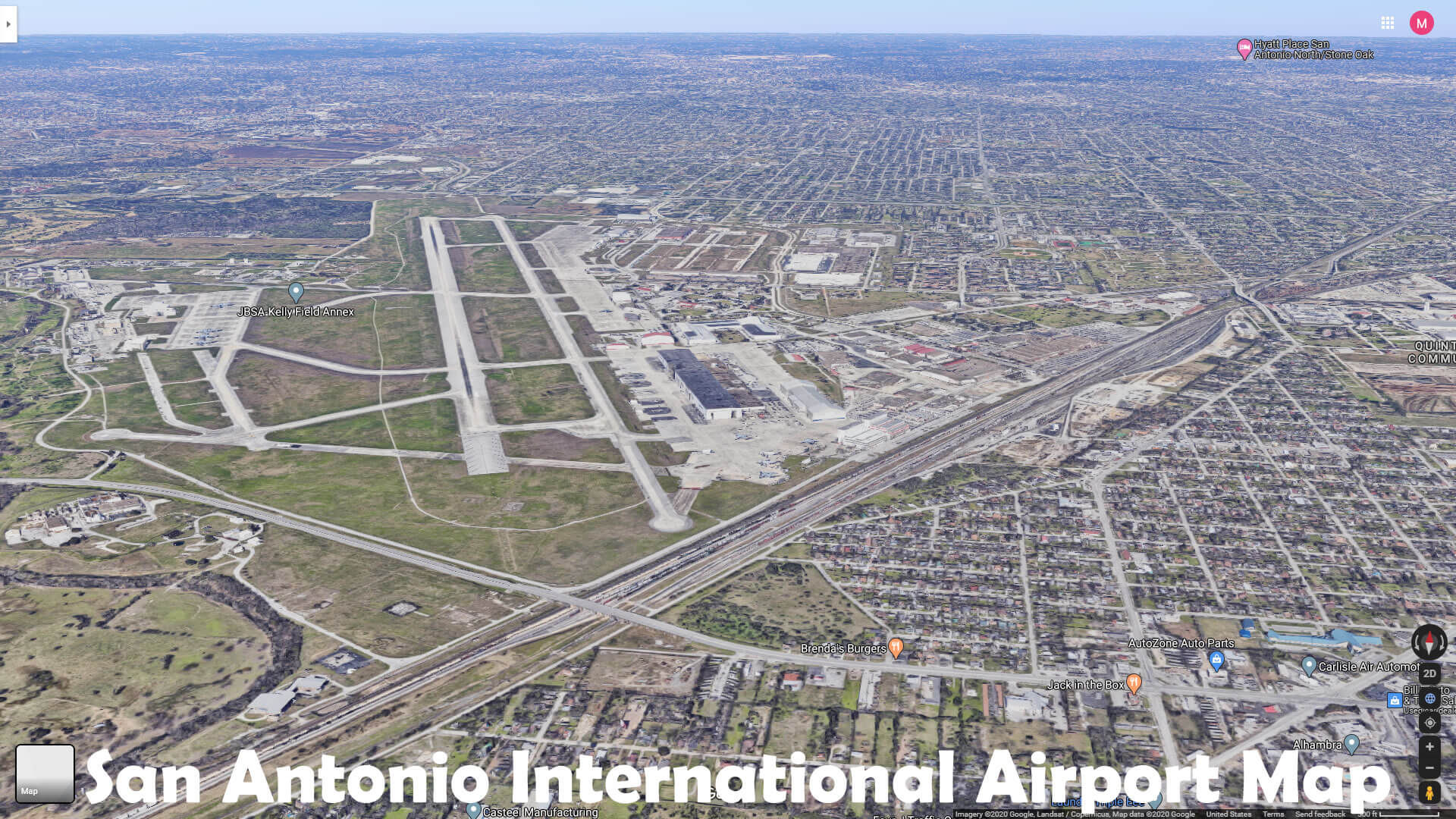 San Antonio International Aeroport carte